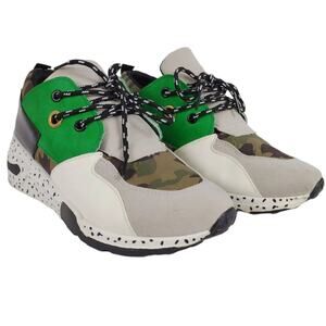 La Sheelah Camo Colorblock 2.5" Wedge Heel Shoes Sneakers Women's 8 Animal Print